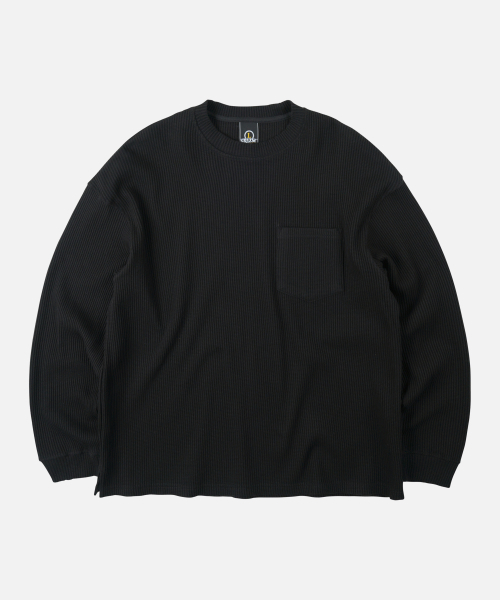 FRIZMWORKS（フリズムワークス）の「OVERSIZED WAFFLE POCKET TEE 002 _ BLACK（Tシャツ/カットソー・メンズ・その他・SMALL/MEDIUM/LARGE/X-LARGE）」の2枚目の写真