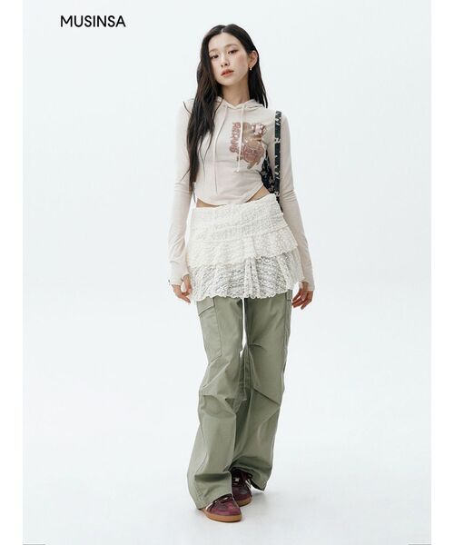 MUSINSA STANDARD WOMAN（ムシンサスタンダードウーマン）の「ウィメンズワイドカーゴパンツ[セージ]（その他パンツ・レディース・その他・26/27/28/29/30/24/25）」の14枚目の写真