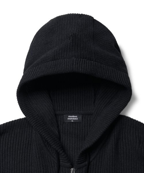 MUSINSA STANDARD（ムシンサスタンダード）の「リブニットフードパーカー[ブラック]（ニット/セーター・メンズ・その他・XX-LARGE/LARGE/MEDIUM/SMALL/X-LARGE）」の21枚目の写真