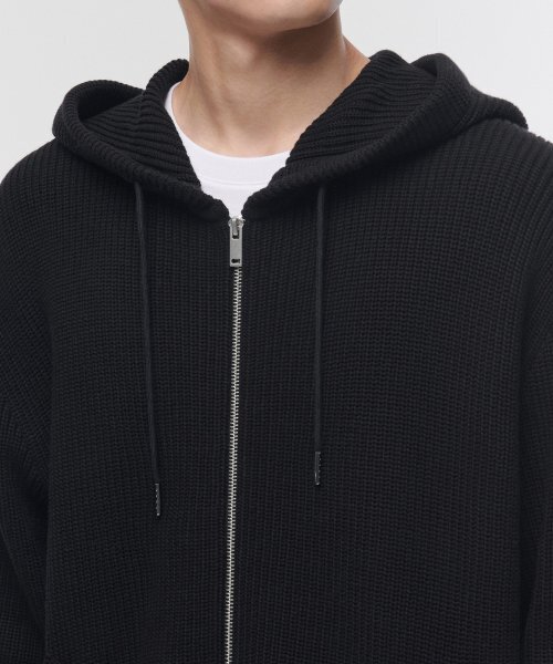 MUSINSA STANDARD（ムシンサスタンダード）の「リブニットフードパーカー[ブラック]（ニット/セーター・メンズ・その他・XX-LARGE/LARGE/MEDIUM/SMALL/X-LARGE）」の19枚目の写真