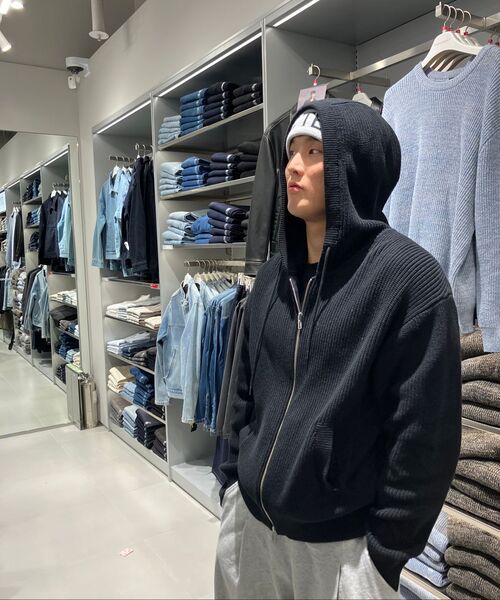 MUSINSA STANDARD（ムシンサスタンダード）の「リブニットフードパーカー[ブラック]（ニット/セーター・メンズ・その他・XX-LARGE/LARGE/MEDIUM/SMALL/X-LARGE）」の14枚目の写真