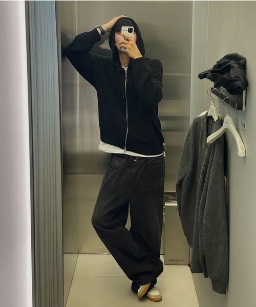 MUSINSA STANDARD（ムシンサスタンダード）の「リブニットフードパーカー[ブラック]（ニット/セーター・メンズ・その他・XX-LARGE/LARGE/MEDIUM/SMALL/X-LARGE）」の9枚目の写真
