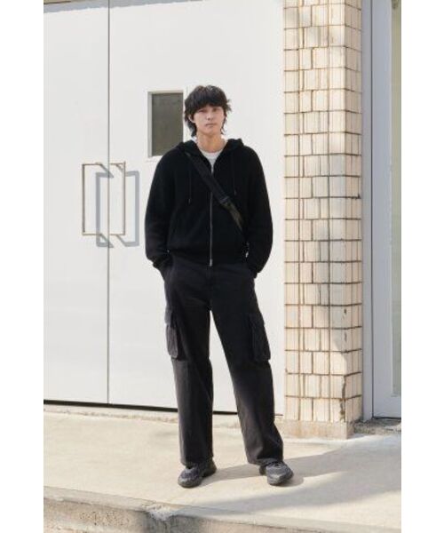 MUSINSA STANDARD（ムシンサスタンダード）の「リブニットフードパーカー[ブラック]（ニット/セーター・メンズ・その他・XX-LARGE/LARGE/MEDIUM/SMALL/X-LARGE）」の4枚目の写真