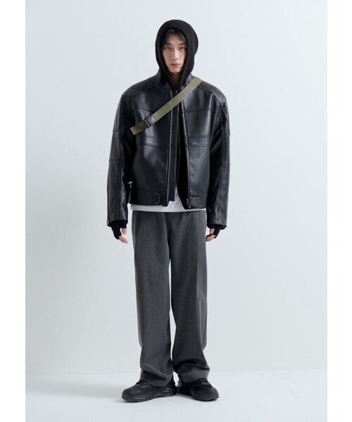 MUSINSA STANDARD（ムシンサスタンダード）の「リブニットフードパーカー[ブラック]（ニット/セーター・メンズ・その他・XX-LARGE/LARGE/MEDIUM/SMALL/X-LARGE）」の3枚目の写真