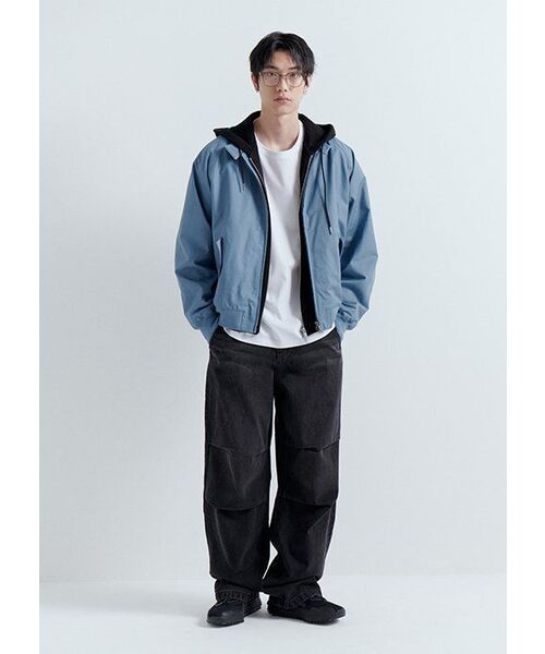 MUSINSA STANDARD（ムシンサスタンダード）の「リブニットフードパーカー[ブラック]（ニット/セーター・メンズ・その他・XX-LARGE/LARGE/MEDIUM/SMALL/X-LARGE）」の2枚目の写真