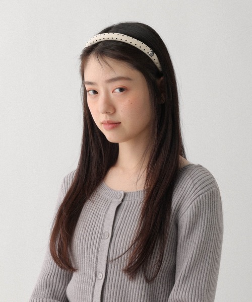 Heather（ヘザー）の「ドットカチューシャ　608742（カチューシャ・レディース・アイボリー/ブラック・ONE SIZE）」の2枚目の写真