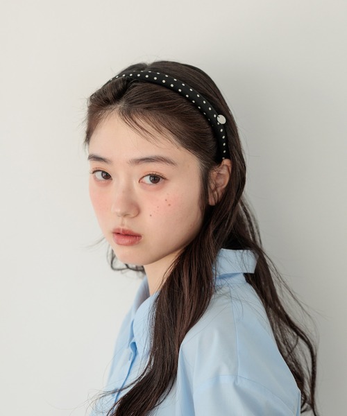 Heather（ヘザー）の「ドットカチューシャ　608742（カチューシャ・レディース・アイボリー/ブラック・ONE SIZE）」の7枚目の写真