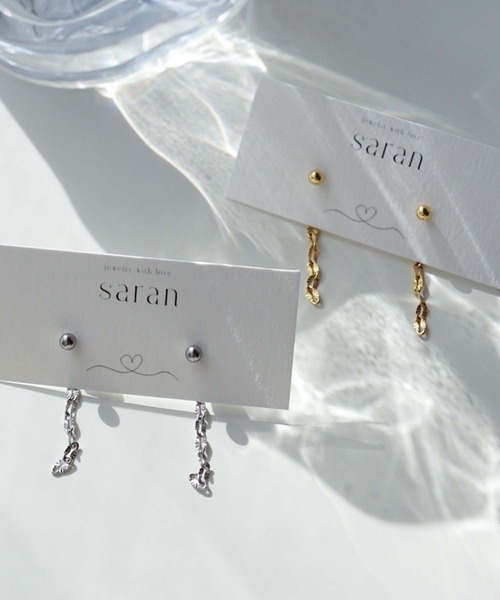 CERCA（チェルカ）の「saran jewelry/2way ショート デザイン チェーン ピアス/アレルギー対応（ピアス（両耳用）・レディース・ゴールド/シルバー・FREE）」の3枚目の写真