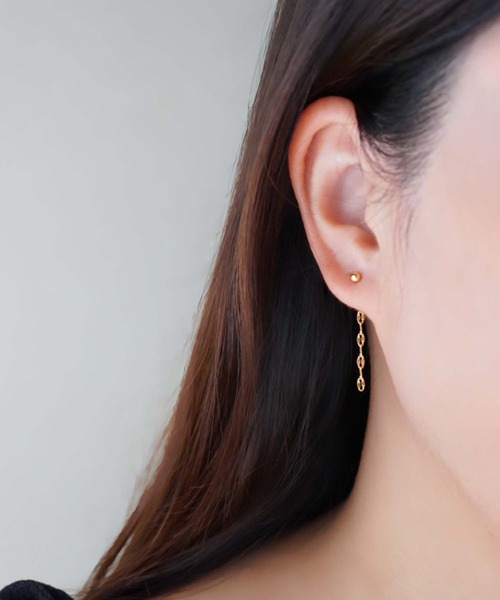 CERCA（チェルカ）の「saran jewelry/2way ショート デザイン チェーン ピアス/アレルギー対応（ピアス（両耳用）・レディース・ゴールド/シルバー・FREE）」の13枚目の写真