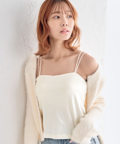 aimerfeel(エメフィール)の「ラメ ノンワイヤー ブラトップ(キャミソール・レディース・ブラック/オフホワイト・SMALL/MEDIUM/LARGE)」の16枚目の写真