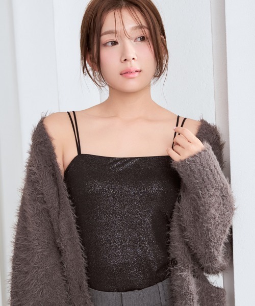 aimerfeel(エメフィール)の「ラメ ノンワイヤー ブラトップ(キャミソール・レディース・ブラック/オフホワイト・SMALL/MEDIUM/LARGE)」の17枚目の写真