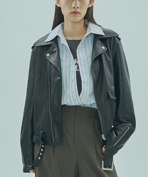 セール】(SISII x GENE HEAVENS)LEATHER RIDERS JACKET（ライダース