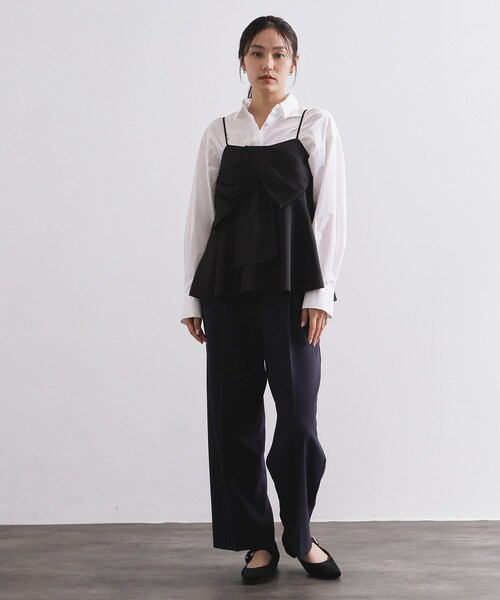 OPAQUE.CLIP(オペークドットクリップ)の「サテンキャミブラウス【洗濯機OK】(シャツ/ブラウス・レディース・ライトベージュ/キャメル/ブラック・00)」の5枚目の写真