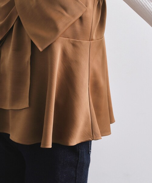 OPAQUE.CLIP(オペークドットクリップ)の「サテンキャミブラウス【洗濯機OK】(シャツ/ブラウス・レディース・ライトベージュ/キャメル/ブラック・00)」の22枚目の写真