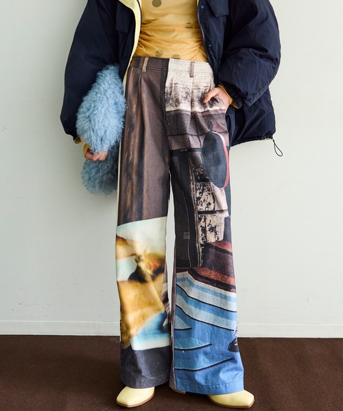 MAISON SPECIAL(メゾンスペシャル)の「Cityscape Photo Collage Pants/シティースケープフォトコラージュパンツ(その他パンツ・レディース・ブラック/マルチ・36/38)」の13枚目の写真