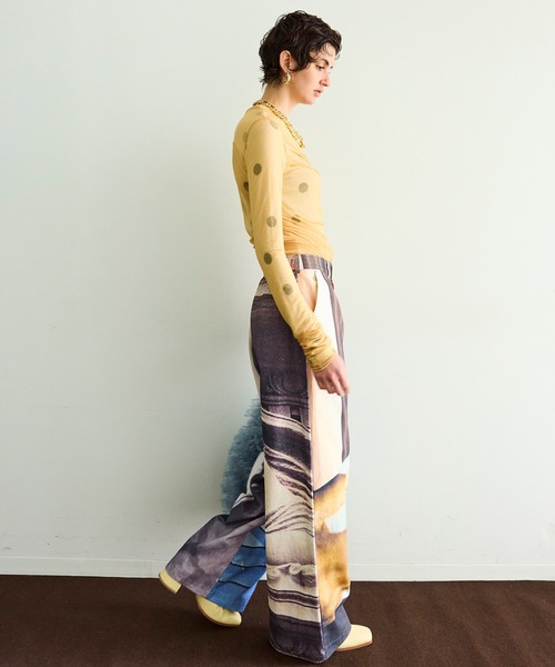 MAISON SPECIAL(メゾンスペシャル)の「Cityscape Photo Collage Pants/シティースケープフォトコラージュパンツ(その他パンツ・レディース・ブラック/マルチ・36/38)」の11枚目の写真