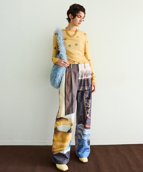 MAISON SPECIAL(メゾンスペシャル)の「Cityscape Photo Collage Pants/シティースケープフォトコラージュパンツ(その他パンツ・レディース・ブラック/マルチ・36/38)」の12枚目の写真