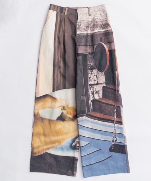 MAISON SPECIAL(メゾンスペシャル)の「Cityscape Photo Collage Pants/シティースケープフォトコラージュパンツ(その他パンツ・レディース・ブラック/マルチ・36/38)」の3枚目の写真
