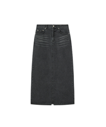 DENIM MAXI SKIRT - BLACK