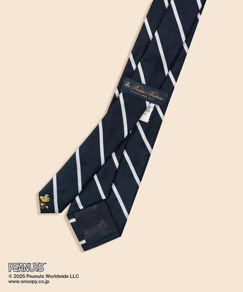 BROOKS BROTHERS(ブルックスブラザーズ)の「Brooks Brothers × PEANUTS シルク スヌーピー&ウッドストックエンブロイダリー BB#3ストライプ ジャカードタイ(ネクタイ・メンズ・ネイビー・ONE SIZE)」の2枚目の写真