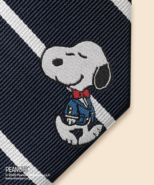 BROOKS BROTHERS(ブルックスブラザーズ)の「Brooks Brothers × PEANUTS シルク スヌーピー&ウッドストックエンブロイダリー BB#3ストライプ ジャカードタイ(ネクタイ・メンズ・ネイビー・ONE SIZE)」の3枚目の写真