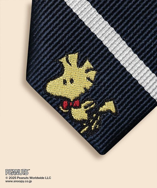 BROOKS BROTHERS(ブルックスブラザーズ)の「Brooks Brothers × PEANUTS シルク スヌーピー&ウッドストックエンブロイダリー BB#3ストライプ ジャカードタイ(ネクタイ・メンズ・ネイビー・ONE SIZE)」の4枚目の写真