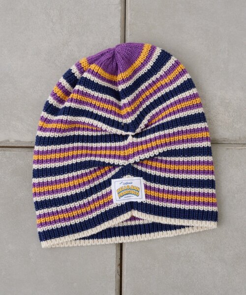 HELLO.SANFRANCISCO（ハローサンフランシスコ）の「【HELLO.SANFRANCISCO/ハローサンフランシスコ】リボン付きマルチボーダービーニー帽（キャップ・レディース・イエロー/ピンク/ブルー・ONE SIZE）」の13枚目の写真