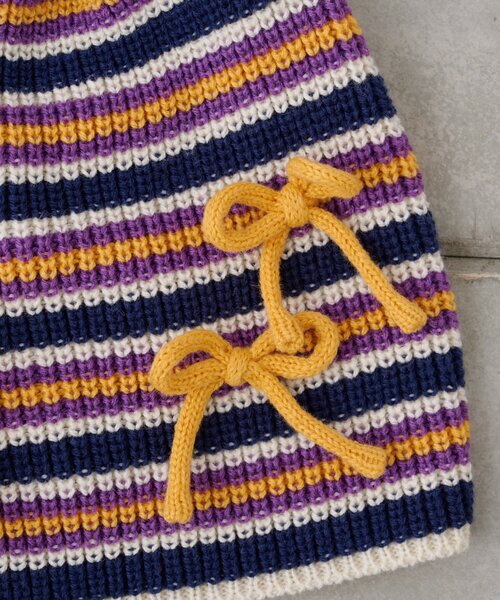 HELLO.SANFRANCISCO（ハローサンフランシスコ）の「【HELLO.SANFRANCISCO/ハローサンフランシスコ】リボン付きマルチボーダービーニー帽（キャップ・レディース・イエロー/ピンク/ブルー・ONE SIZE）」の14枚目の写真