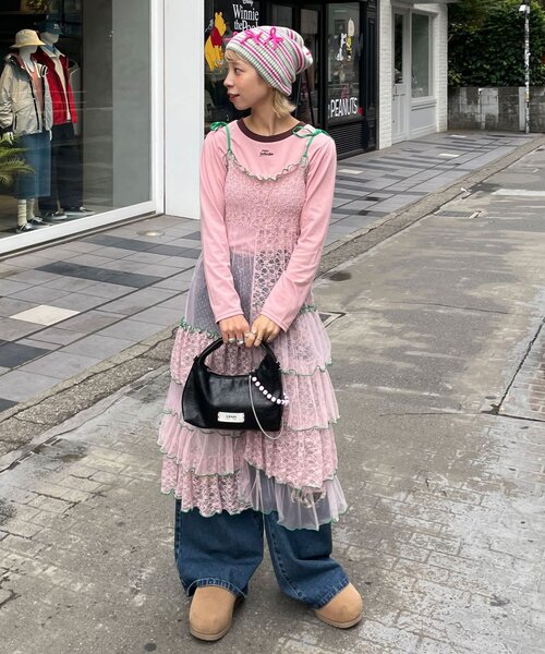 HELLO.SANFRANCISCO（ハローサンフランシスコ）の「【HELLO.SANFRANCISCO/ハローサンフランシスコ】リボン付きマルチボーダービーニー帽（キャップ・レディース・イエロー/ピンク/ブルー・ONE SIZE）」の19枚目の写真