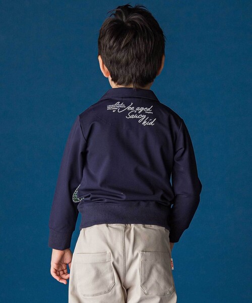 WASK（ワスク）の「襟付き裏チェックトレーナー（スウェット・キッズ・ネイビー/ベージュ・140cm/150cm/160cm/130cm）」の5枚目の写真