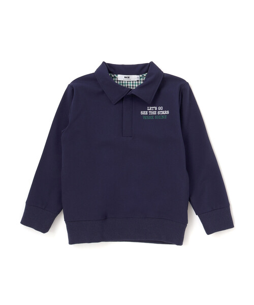 WASK（ワスク）の「襟付き裏チェックトレーナー（スウェット・キッズ・ネイビー/ベージュ・140cm/150cm/160cm/130cm）」の7枚目の写真