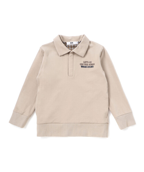 WASK（ワスク）の「襟付き裏チェックトレーナー（スウェット・キッズ・ネイビー/ベージュ・140cm/150cm/160cm/130cm）」の10枚目の写真