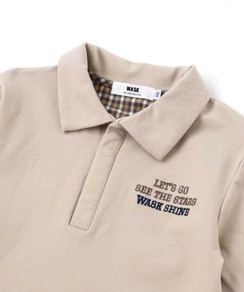WASK（ワスク）の「襟付き裏チェックトレーナー（スウェット・キッズ・ネイビー/ベージュ・140cm/150cm/160cm/130cm）」の12枚目の写真