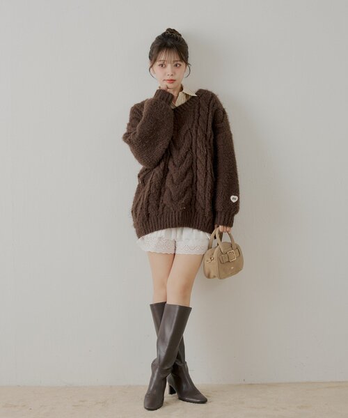 Chico（チコ）の「コットンレースティアードショートパンツ（その他パンツ・レディース・ホワイト/ブラウン/ベージュ・FREE）」の7枚目の写真