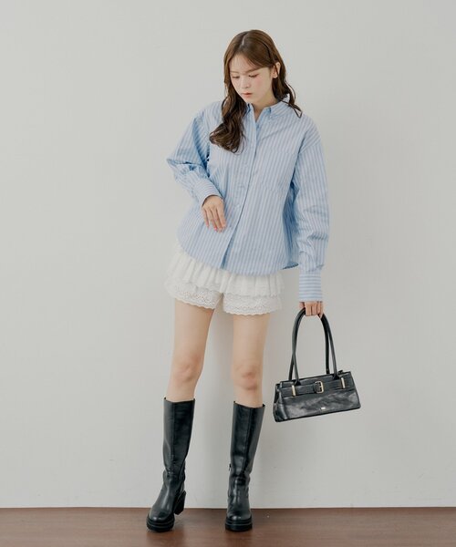 Chico（チコ）の「コットンレースティアードショートパンツ（その他パンツ・レディース・ホワイト/ブラウン/ベージュ・FREE）」の9枚目の写真