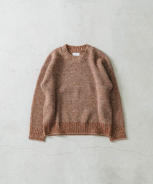 quadro（クオドロ）の「5G引き揃え片畦クルーネック（ニット/セーター・メンズ・ローズ/ベージュ/ネイビー・MEDIUM/LARGE）」の3枚目の写真