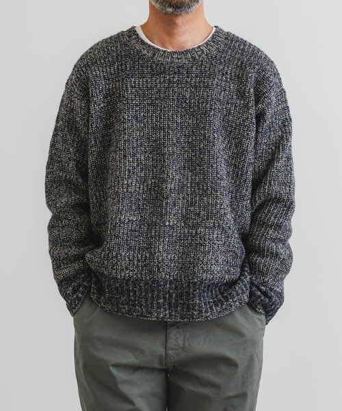 quadro（クオドロ）の「5G引き揃え片畦クルーネック（ニット/セーター・メンズ・ローズ/ベージュ/ネイビー・MEDIUM/LARGE）」の15枚目の写真