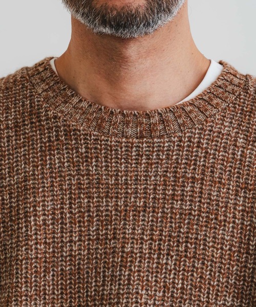 quadro（クオドロ）の「5G引き揃え片畦クルーネック（ニット/セーター・メンズ・ローズ/ベージュ/ネイビー・MEDIUM/LARGE）」の21枚目の写真