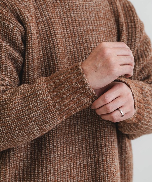 quadro（クオドロ）の「5G引き揃え片畦クルーネック（ニット/セーター・メンズ・ローズ/ベージュ/ネイビー・MEDIUM/LARGE）」の22枚目の写真