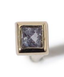 Metier Mini Bezel Set Princess Gemstone Studs 片耳ピアス