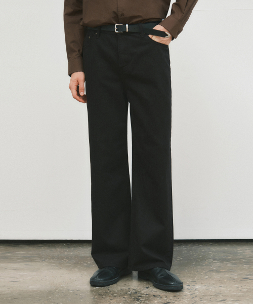 WEDNESDAY OASIS(ウェンズデーオアシス)の「ヘリンボーンピュアコットンパンツ_BLACK(W25-PT24)(その他パンツ・メンズ・ブラック・MEDIUM/LARGE)」の1枚目の写真