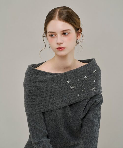 cle blatt(クレブラット)の「シュテルビーズオフショルダーニット(ニット/セーター・レディース・チャコールグレー/ネイビー/ベージュ系その他・MEDIUM)」の16枚目の写真