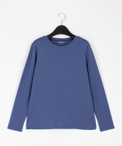 COMME CA（コムサ）の「〔 Sサイズ 〕 フェザータッチスムース プルオーバー（Tシャツ/カットソー・レディース・ブルー/ホワイト・5号）」の2枚目の写真