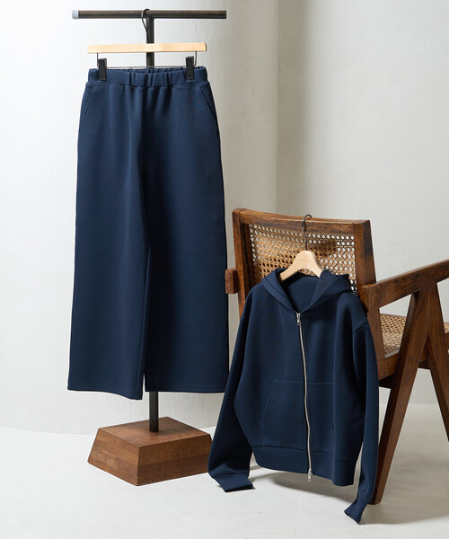 FREAK'S STORE（フリークスストア）の「【セットアイテム】ボンディング ショートジップパーカー パンツセット（セットアップ・レディース・ブラック/オリーブ/オフホワイト/ネイビー/ライトグレー・MEDIUM/SMALL）」の5枚目の写真