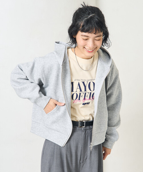 FREAK'S STORE（フリークスストア）の「【セットアイテム】ボンディング ショートジップパーカー パンツセット（セットアップ・レディース・ブラック/オリーブ/オフホワイト/ネイビー/ライトグレー・MEDIUM/SMALL）」の7枚目の写真