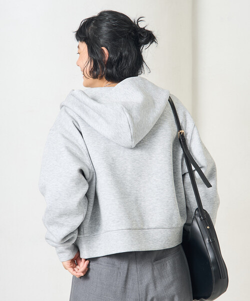 FREAK'S STORE（フリークスストア）の「【セットアイテム】ボンディング ショートジップパーカー パンツセット（セットアップ・レディース・ブラック/オリーブ/オフホワイト/ネイビー/ライトグレー・MEDIUM/SMALL）」の6枚目の写真