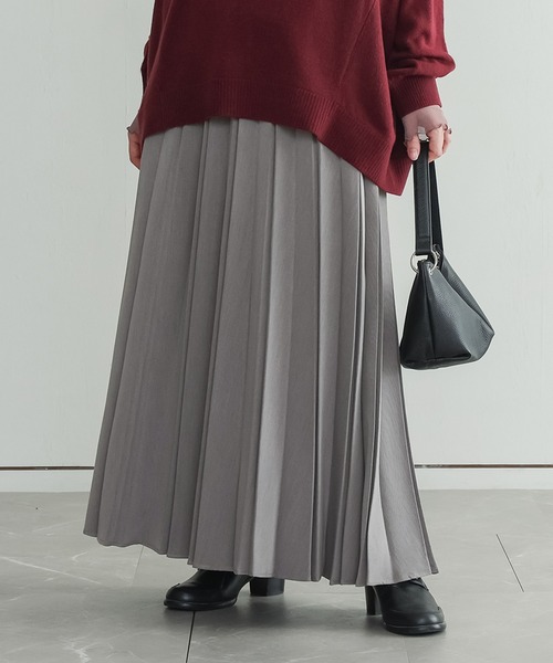 n'OrLABEL(ノアールレーベル)の「『ボンディングプリーツスカート』(スカート・レディース・ブラック/グレー・FREE)」の1枚目の写真
