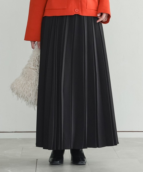 n'OrLABEL(ノアールレーベル)の「『ボンディングプリーツスカート』(スカート・レディース・ブラック/グレー・FREE)」の2枚目の写真