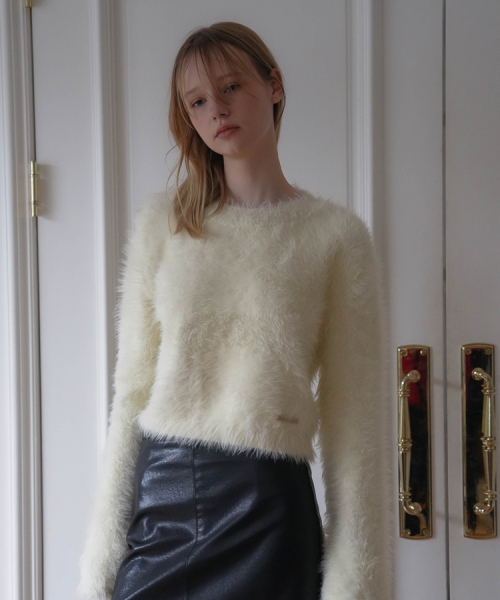 DEHEVE（デヘヴェ）の「Hairy Flare Sleeve Knit [Cream]（ニット/セーター・レディース・Cream・FREE）」の7枚目の写真