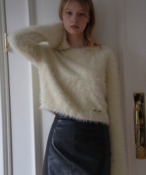 DEHEVE（デヘヴェ）の「Hairy Flare Sleeve Knit [Cream]（ニット/セーター・レディース・Cream・FREE）」の8枚目の写真